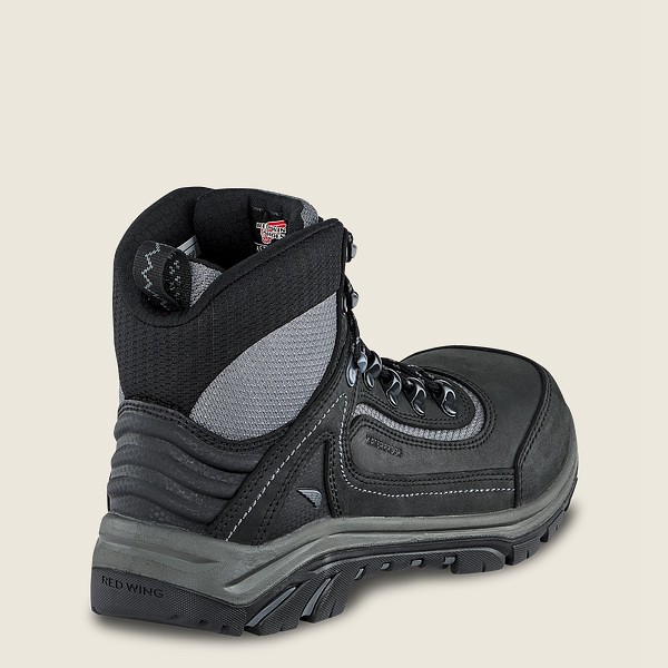 Red Wing Hiking Boots Black/Grey - Womens Trades - 6-inch Waterproof Csa Safety Toe - 0914-JOQTW